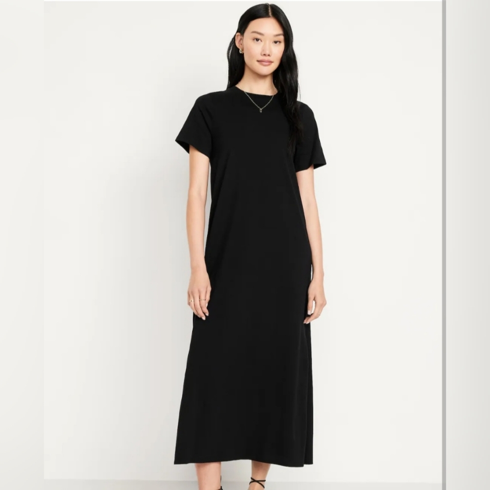 Old Navy Black Raglan Sleeve Maxi Dress